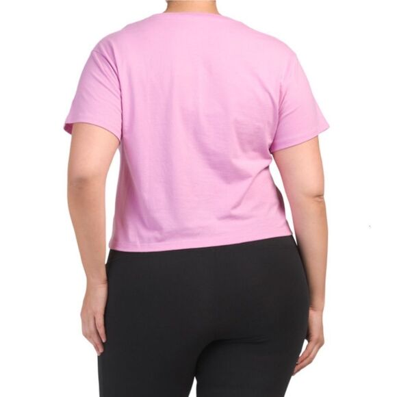 Champion Pink Cropped Graphic Tee Size 2X NWT - Picture 2 of 3